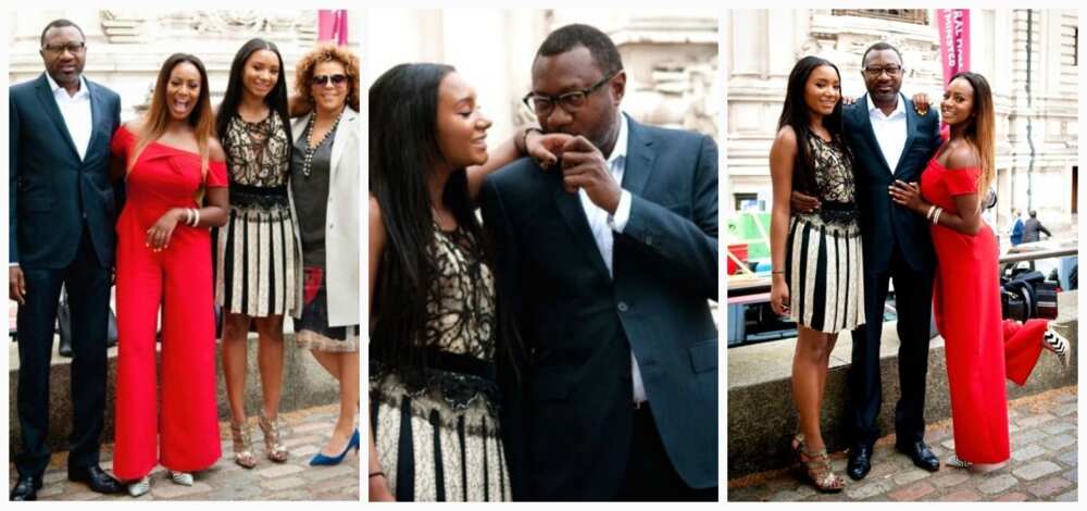 Femi Otedola and his family at the public event