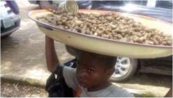 9-year-old Sunday Nwaeke moves Nigerians to emotion after he was spotted hawking groundnuts (photos)