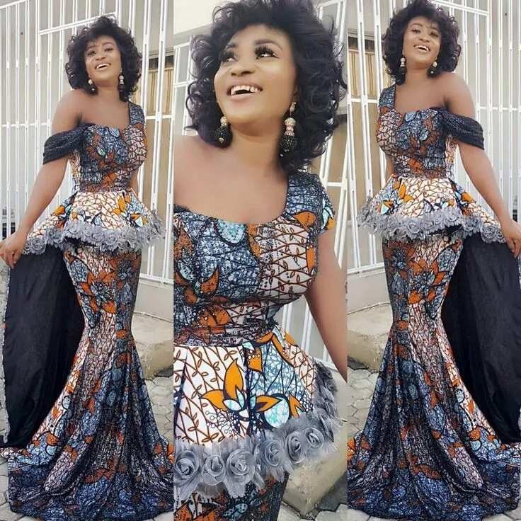 Ankara styles for wedding occasion - cold tones