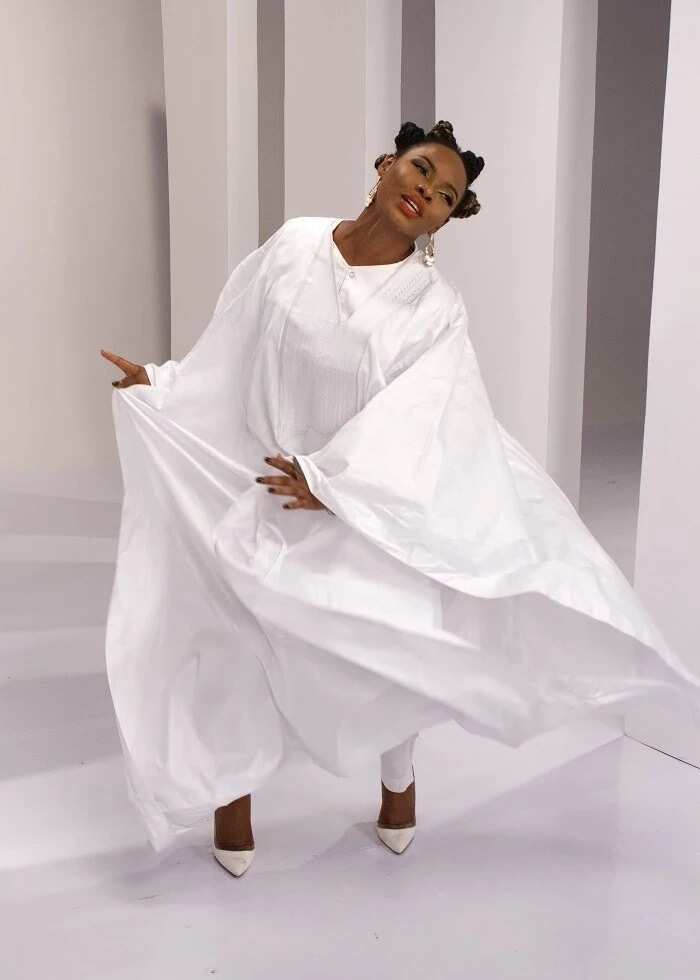 White Agbada style for ladies