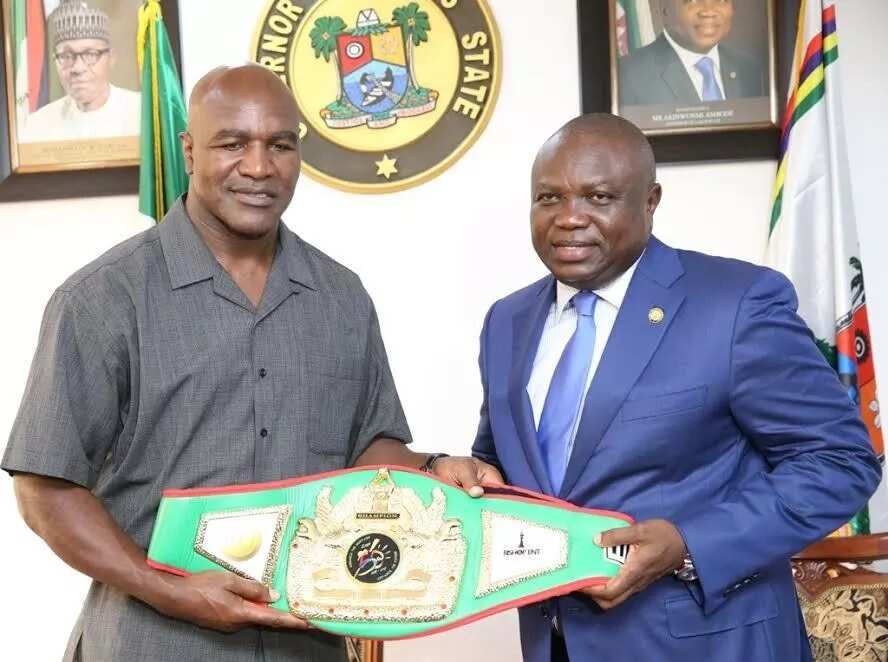 Evander Holyfield received by Governor Ambode (photos)