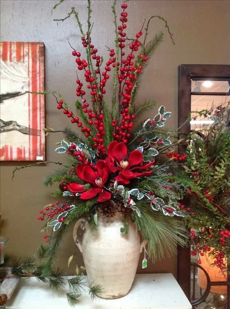 How to arrange artificial flowers for Christmas