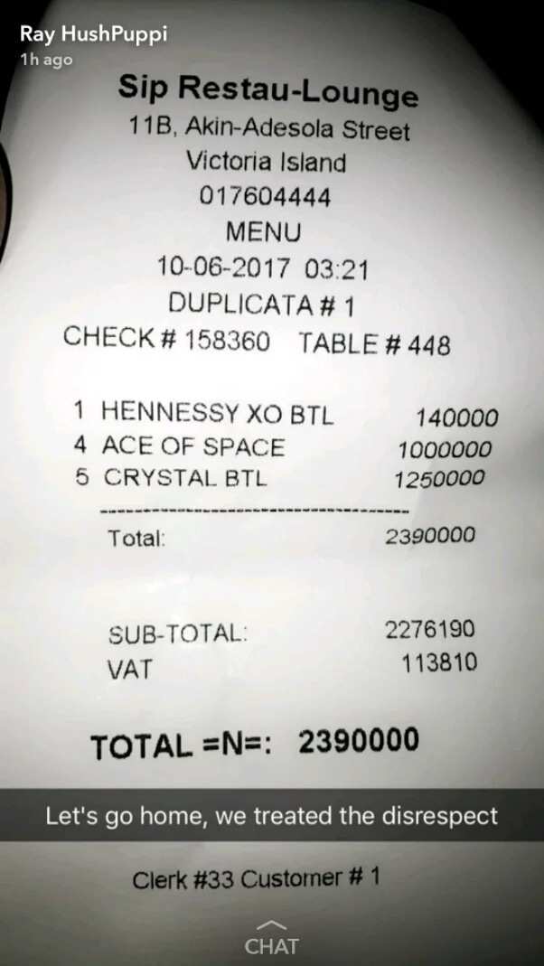 Millionaire Hushpuppi spends over N2.3 million at a club in Lagos (photos)