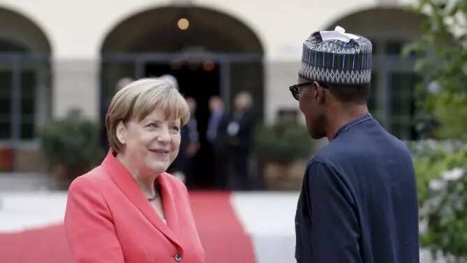 German Chancellor Merkel Greets President Buhari