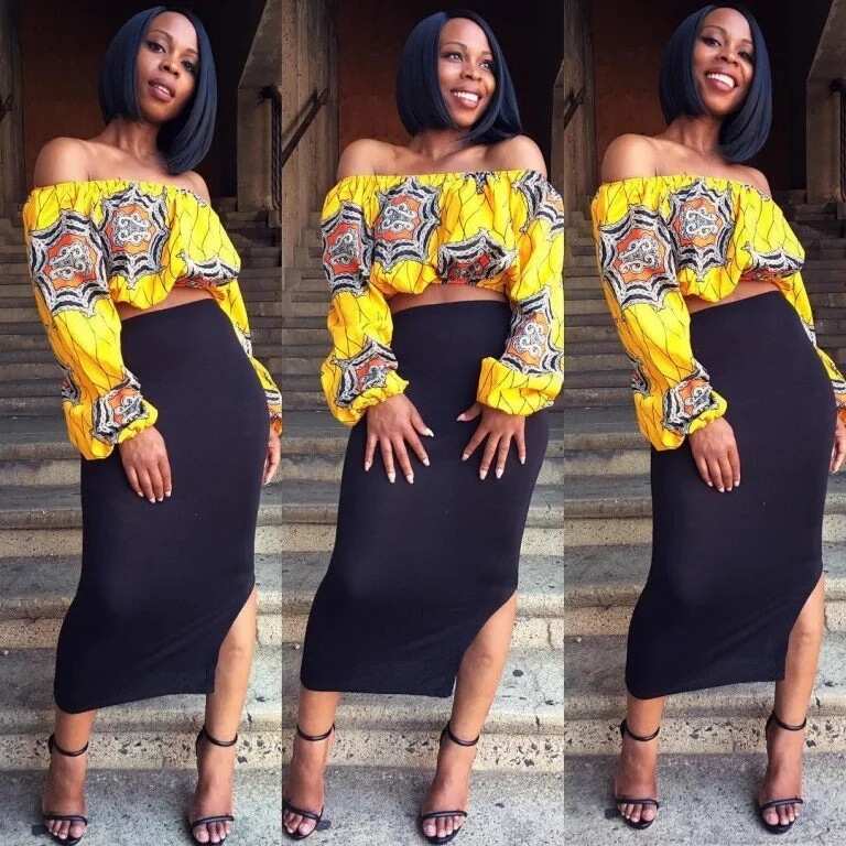 Off shoulder ankara tops with online skirts