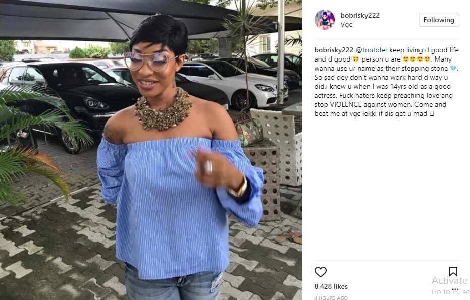 Bobrisky consoles Tonto Dikeh, advises her to keep being a good person