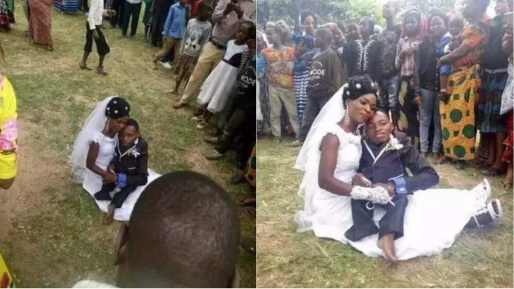 Physically challenged man marries his sweetheart
Source: Facebook