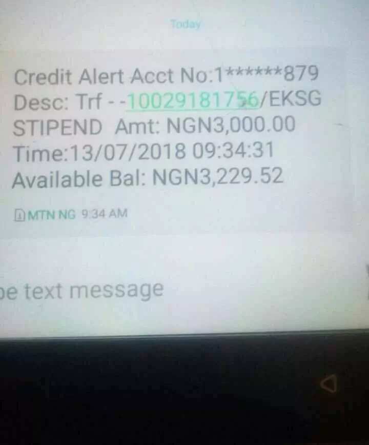 Civil servants allegedly receive N3,000 credit alert from Ekiti state government
