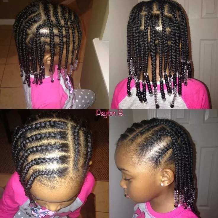 Kids braided hairstyles with beads 