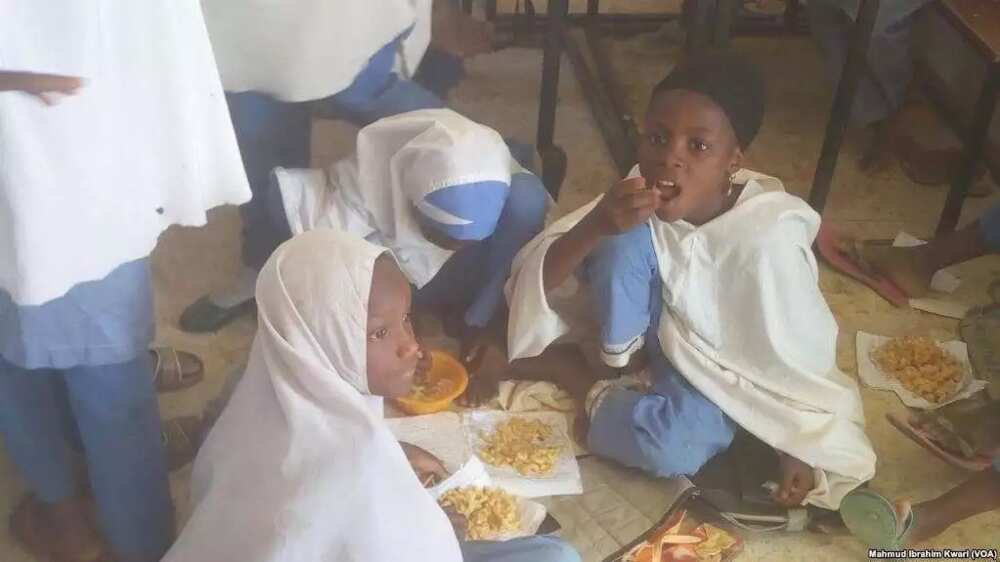 COME AND SEE FG’S SCHOOL FEEDING PROGRAM WHERE PUPILS ARE SERVED FOOD INSIDE PIECES OF PAPER IN KANO