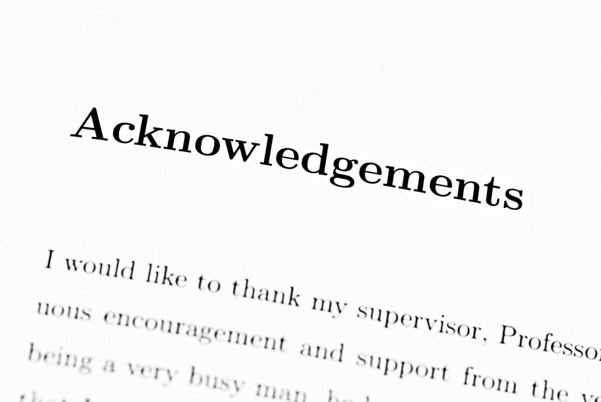 how to write acknowledgements for a research paper
