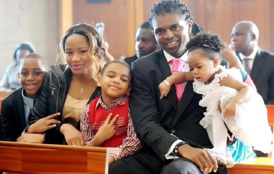 Kanu and Amara Nwankwo with their children Kanu and Amara Nwankwo with their children