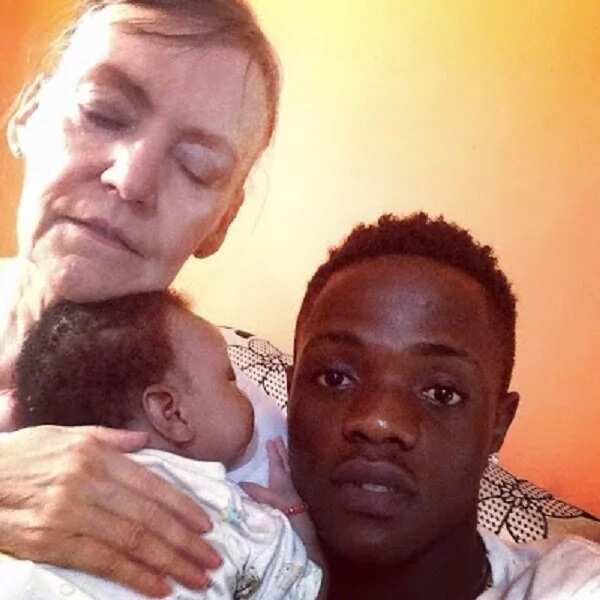 Nigerian man celebrates his much older White wife on Facebook (Photos)