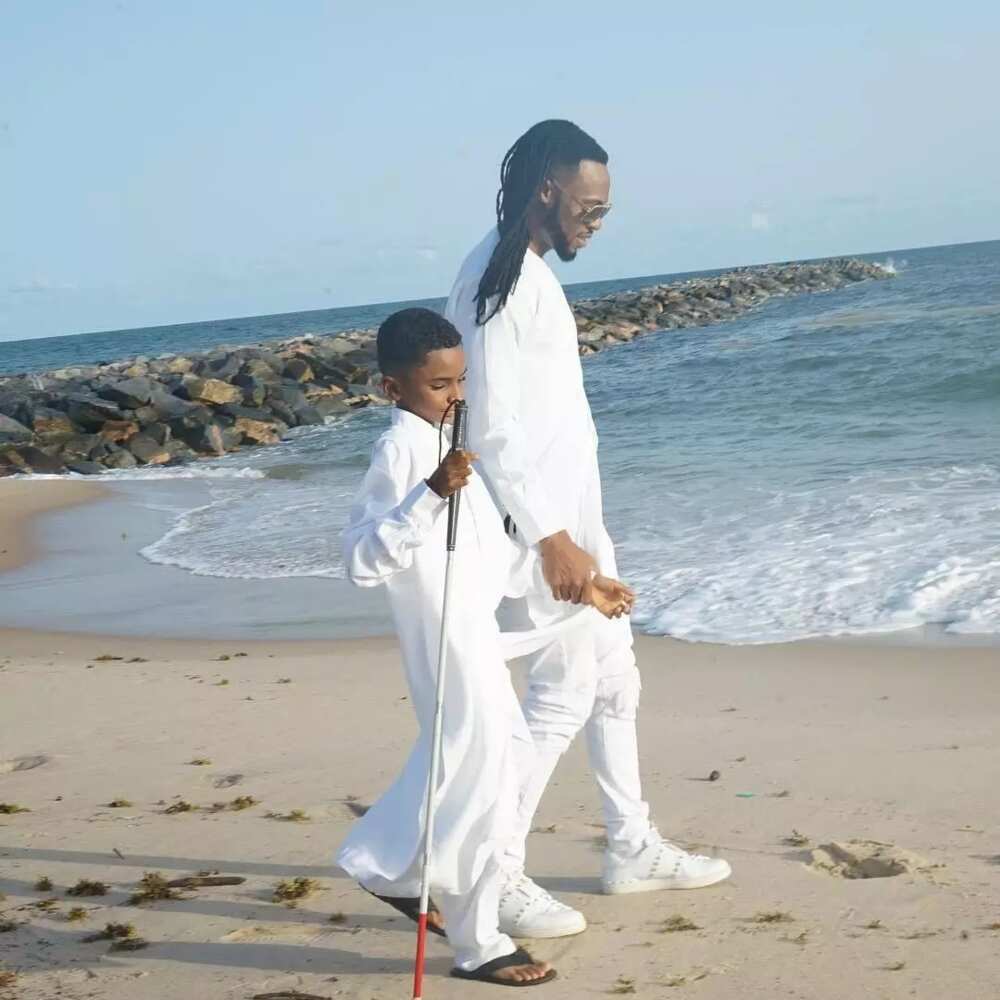 Flavour speaks on how God led him to a young blind singer from Liberia