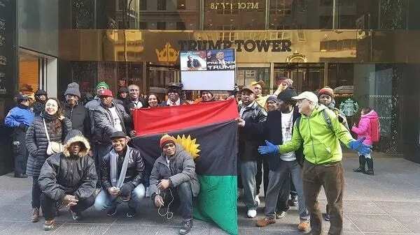 Biafra supporters visit Trump Towers
