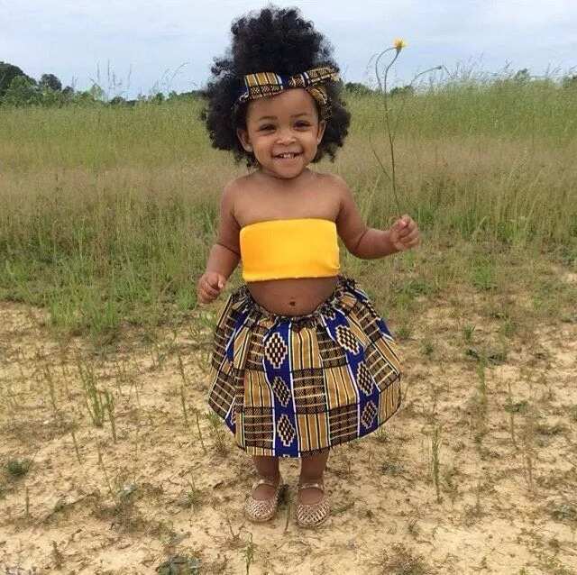 Ankara top and skirt style for baby girl