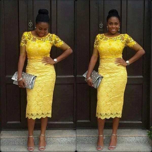 Gorgeous Aso Ebi Style Prom Dress Long Yellow Lace Evening, 44% OFF