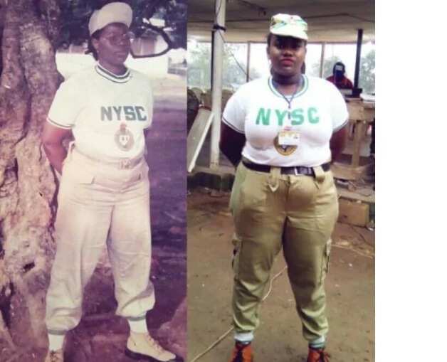 Nigerian lady recreates her mother’s NYSC photo
