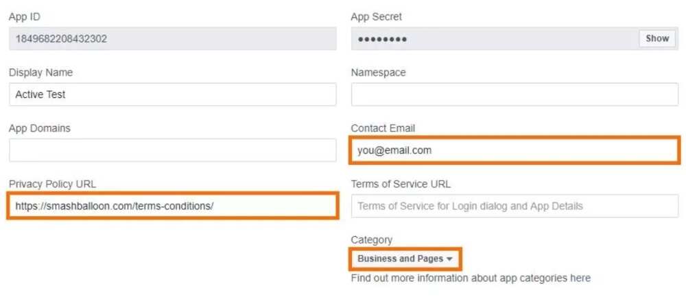 App ID and Facebook access token App ID and Facebook access token