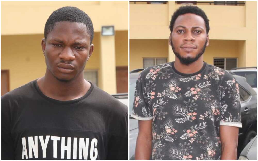 The men allegedly confessed to the crime. Photo source: EFCC