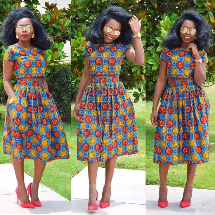 Ankara crop top and skirt styles - Legit.ng