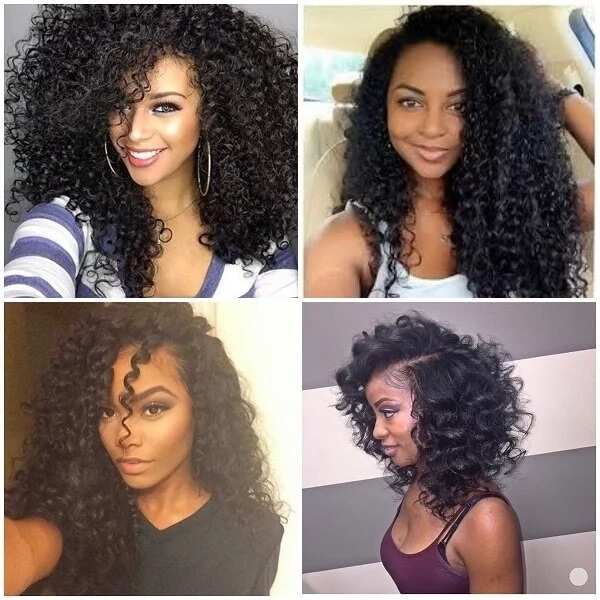 Curly natural hair weave styles