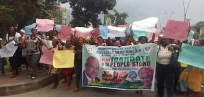 PHOTOS: Market Women Storm Rivers To Protest Wike's Removal