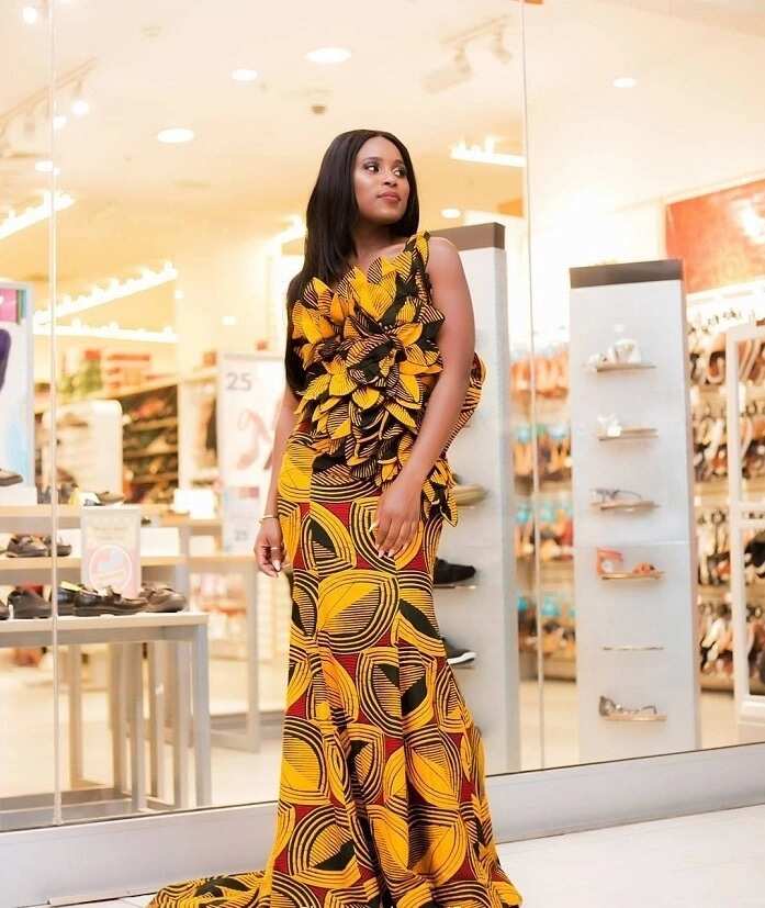 Ankara long gown with decor