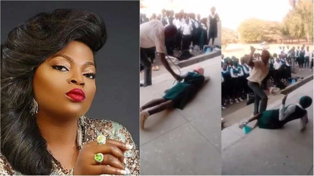 Funke Akindele expresses anger over secondary school pupils badly beaten by teachers