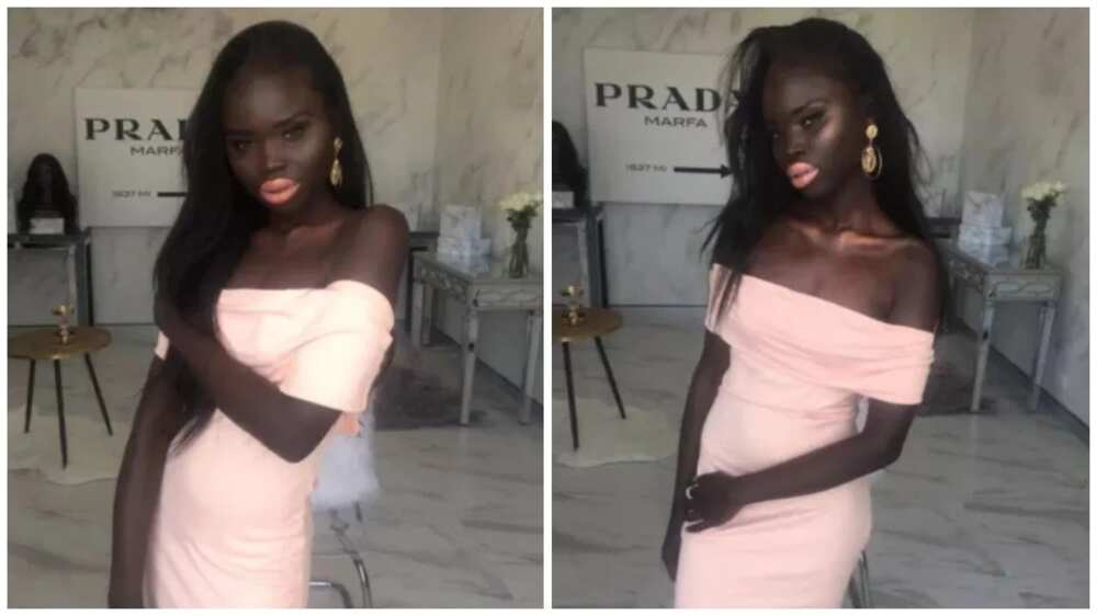 Dark-skinned model Dark-skinned model