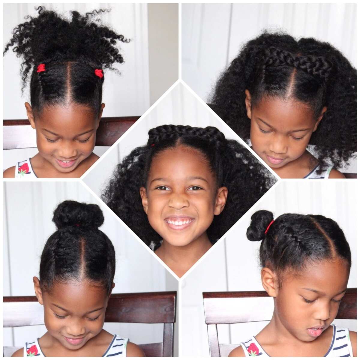 Kids hairstyle tutorial for little black girls on natural hair | rubber  band hairstyle - YouTube