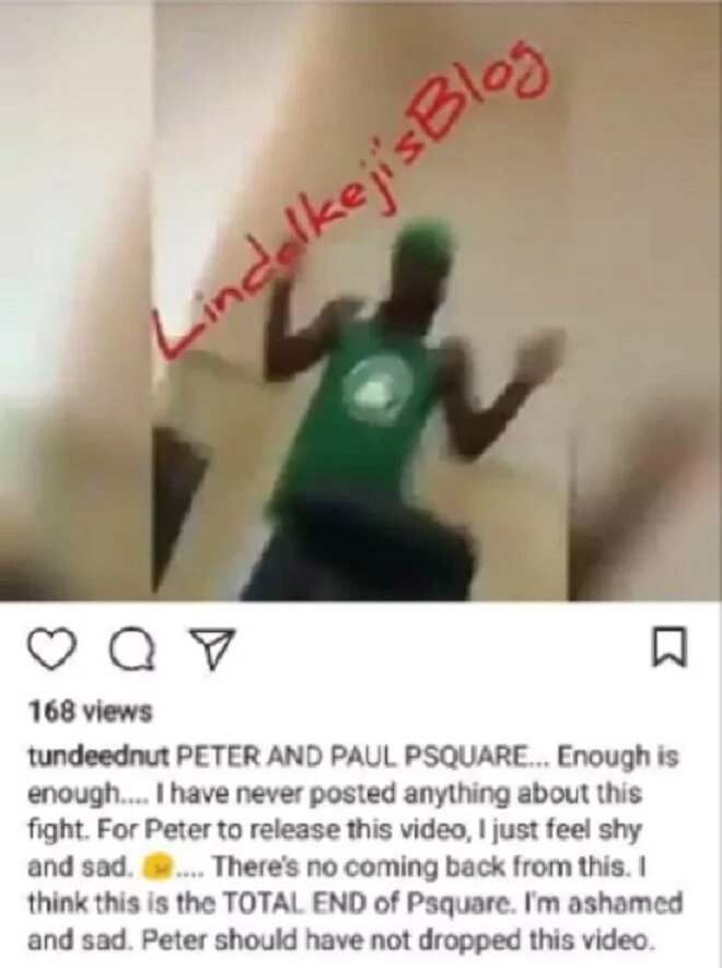 Tunde Ednut reacts to the PSquare brothers fight video