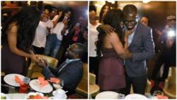 One of Linda Ikeji's sisters get engaged, the pregnant blogger shares videos of the romantic moment on Instagram