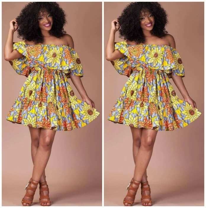 ankara short flared dresses