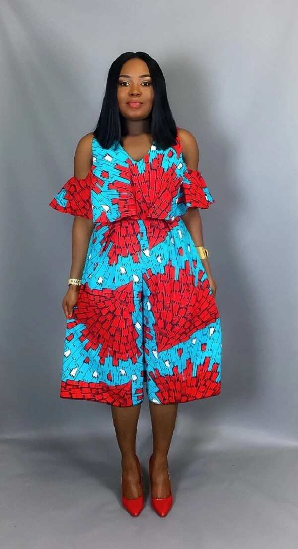Ankara blouse and culottes for pregnant mothers