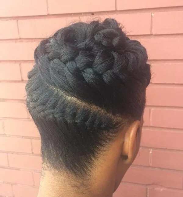 Crown updo with spiral braid