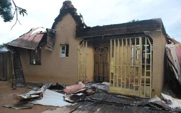 A destroyed house in Southern kaduna