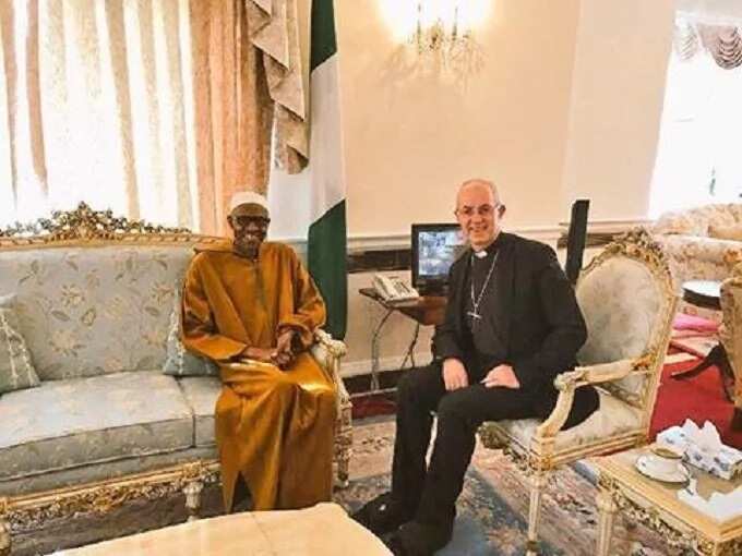 BREAKING: Archbishop of Canterbury visits Buhari in London (Photos)