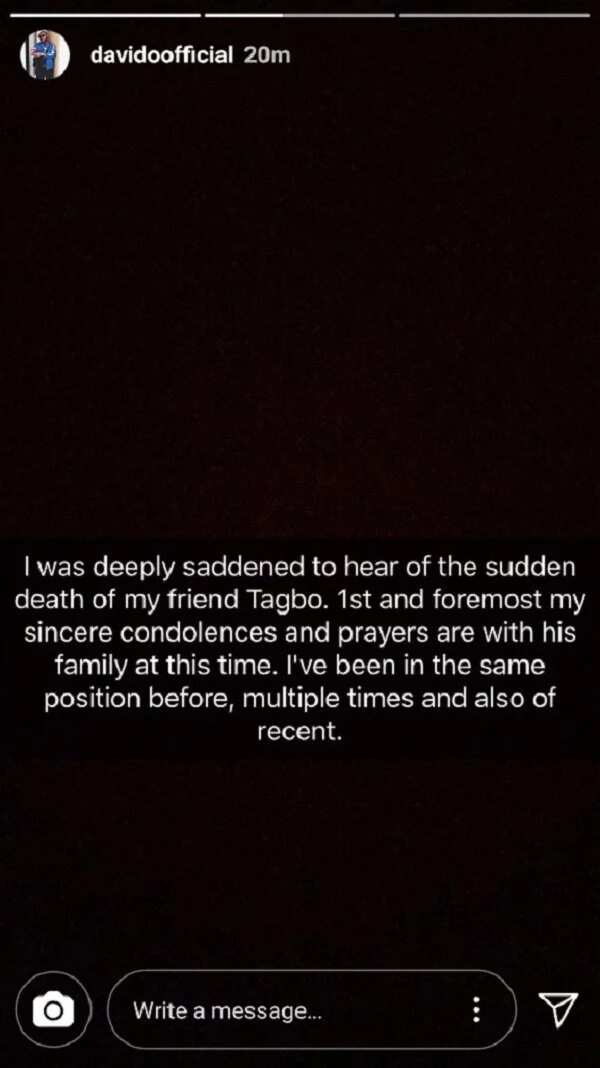Davido speaks out after he was blamed for the death of his friend