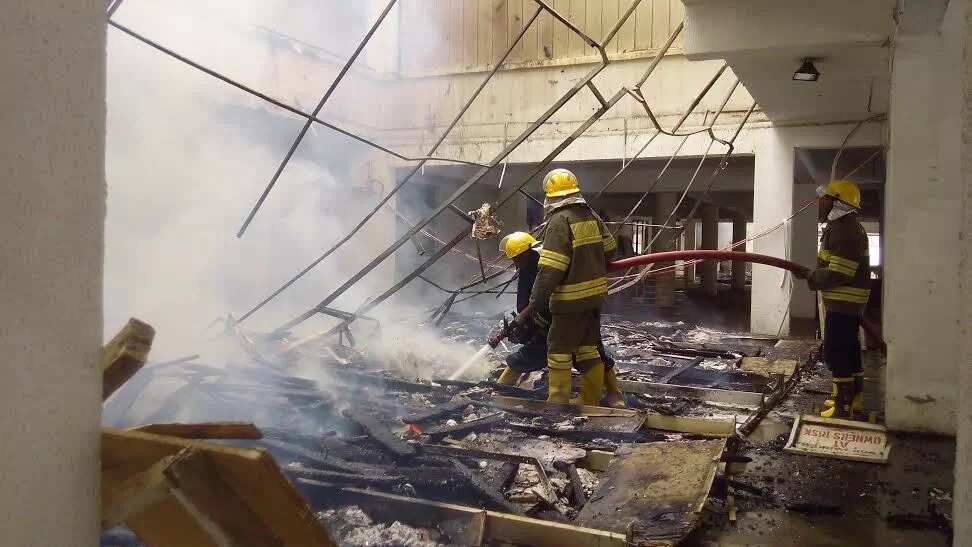 Fire guts late Audu Abubakar's plaza (photos)