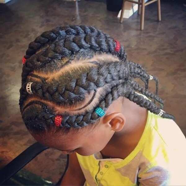 Kids braided hairstyles with beads 