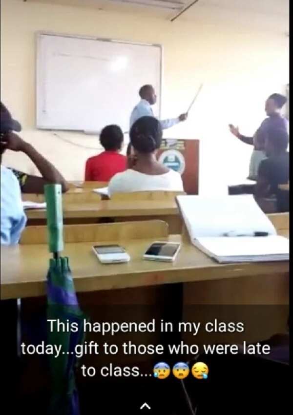 Chai! See what UNILAG professor did to students who came late to his class (photo)