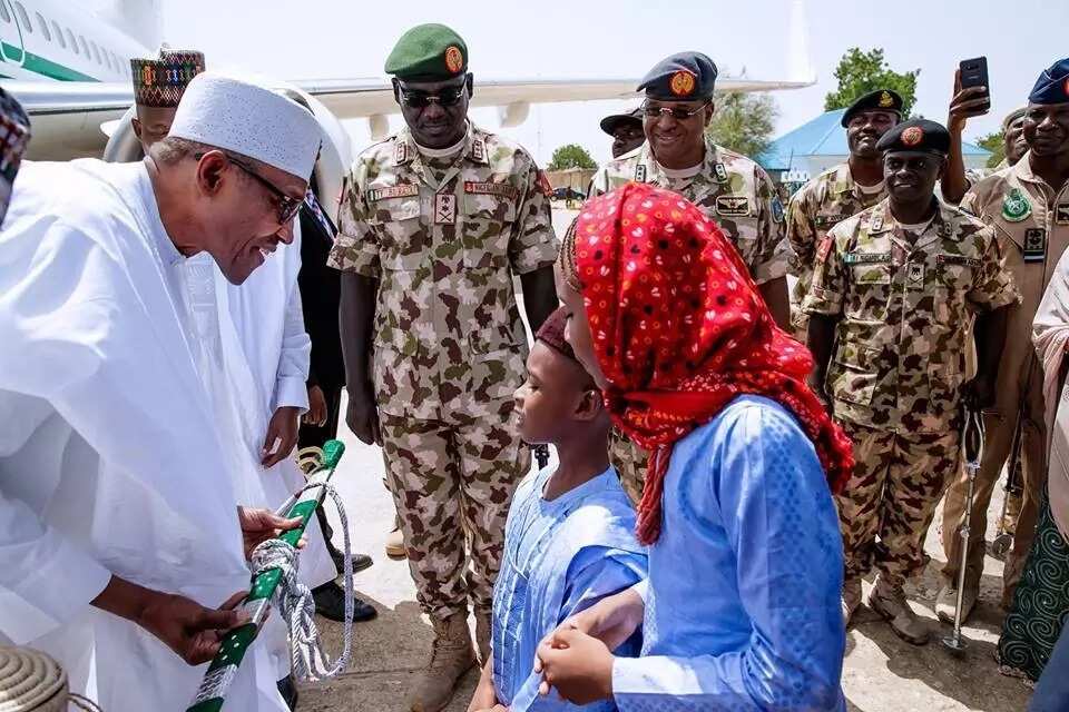 Buhari in Borno for 2018 Army Day Celebration Photo source: Femi Adesina