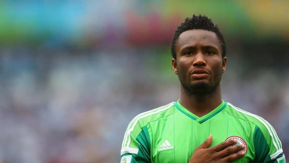 Nigerian John Obi Mikel during anthem