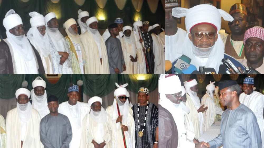 The acting president said that the traditional rulers had a great role to play in checking the divisive tendencies in the country