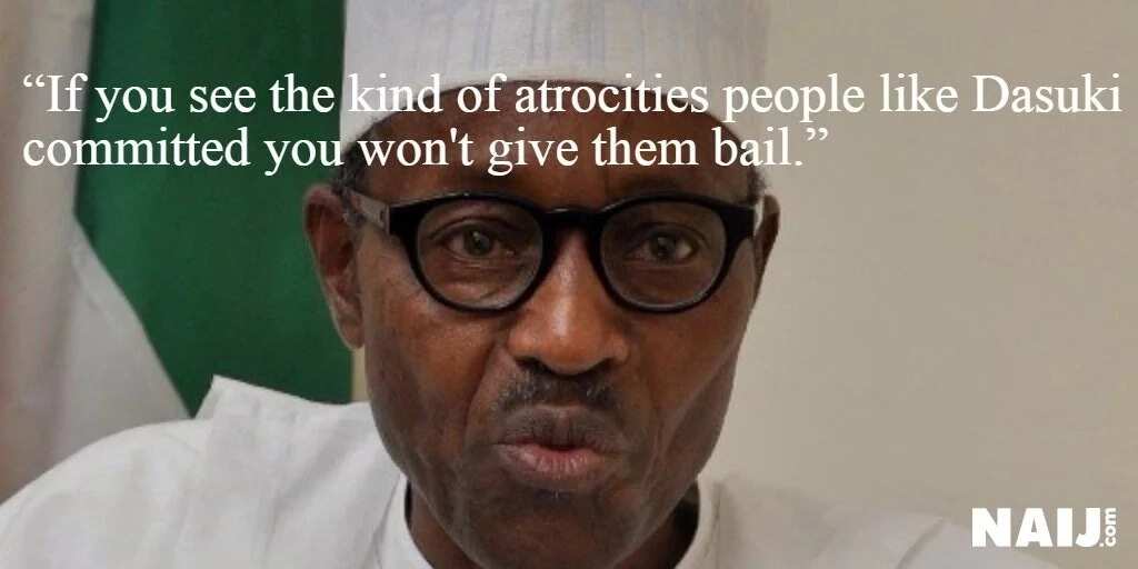 Buhari speaking in Dasuki