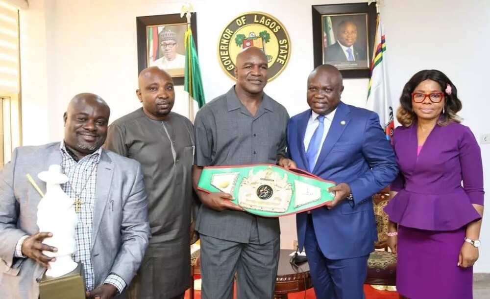 Evander Holyfield received by Governor Ambode (photos)