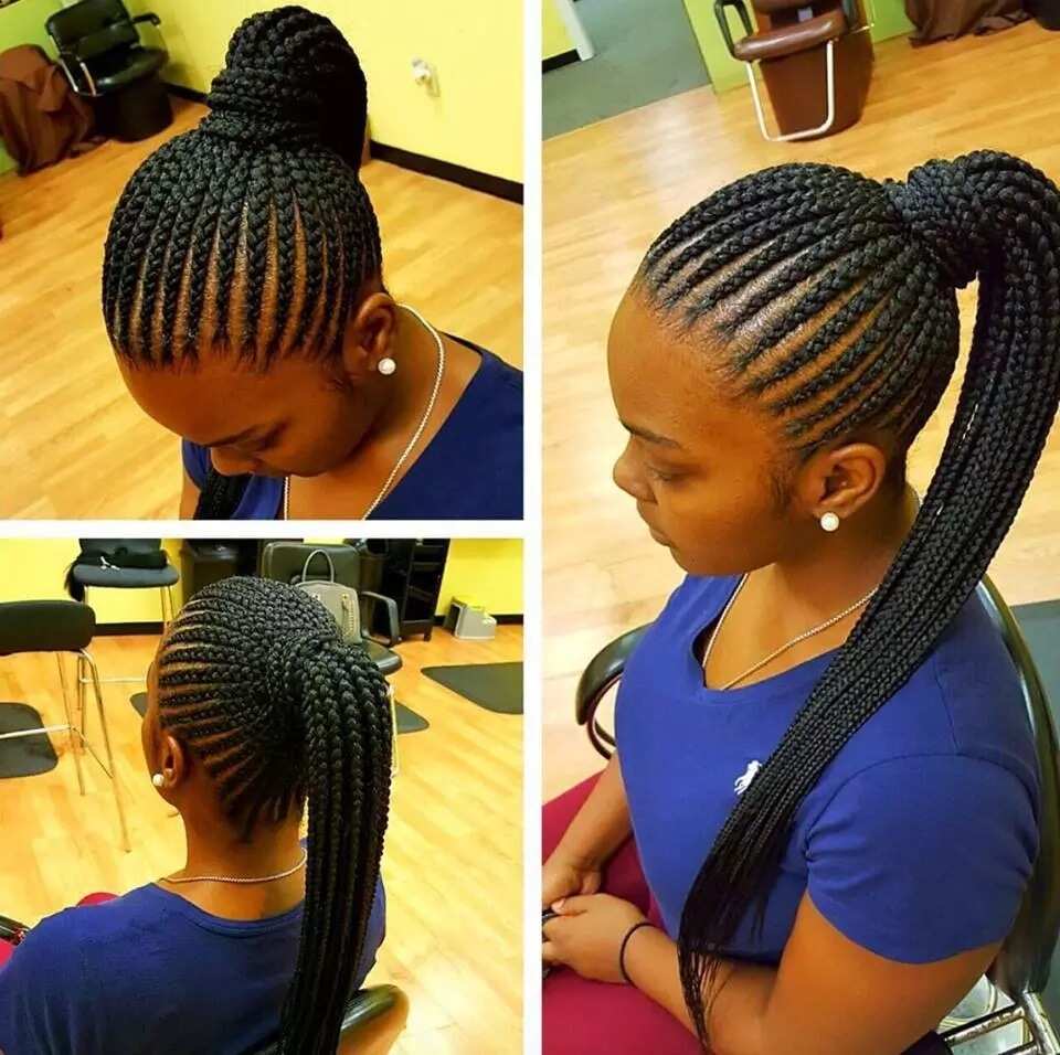 Nigerian braids made with natural hair