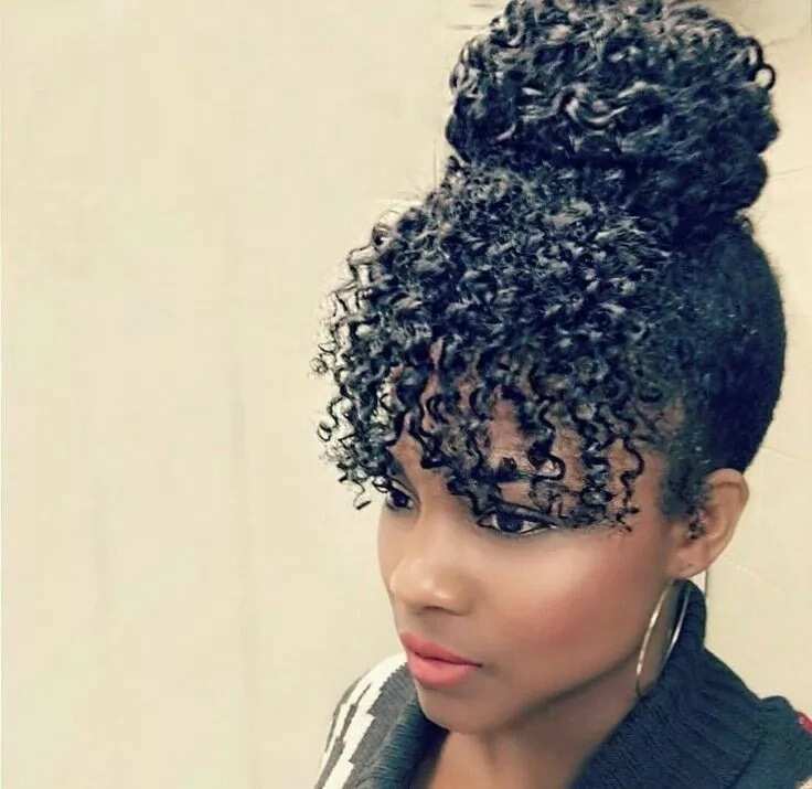 Black Natural Hairstyles With Bangs