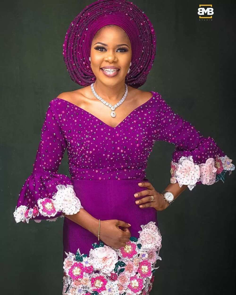 Yoruba introduction dressing for ladies - purple